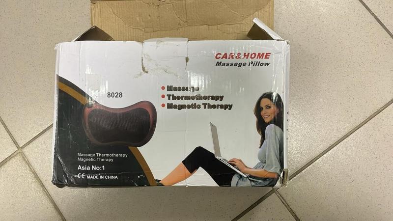 Фото  УЦЕНКА! Массажная подушка MASSAGE PILLOW QY-8028 инфракрасный роликовий массажер (Плохая упаковка 3393)