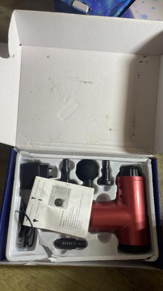 Фото  УЦЕНКА! Портативный ручной массажер пистолет для тела (Плохая упаковка 3471)