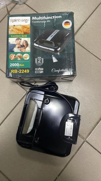 Фото  УЦЕНКА! Гриль прижимной Rainberg RB-2249, гриль для шаурмы, стейков 1800 Вт (Плохая упаковка ,повреждение корпуса 3408)