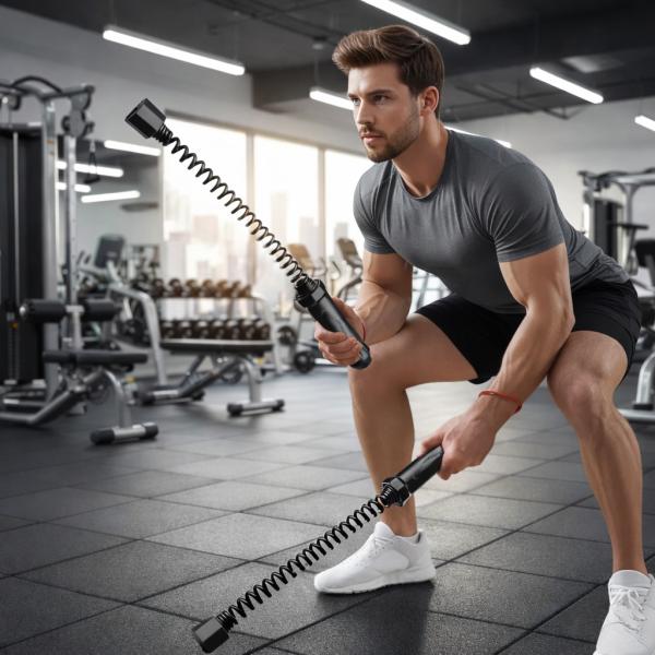 Фото Спорт, здоровье, туризм Набор из 2 пружинных эспандеров TR-22, 45×5 см - силовой тренажер для рук, груди, плеч и корпуса, силовой канат с пружиной