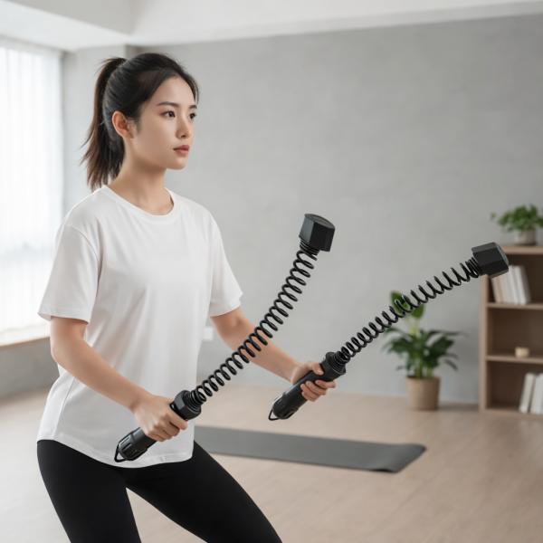 Фото Спорт, здоровье, туризм Набор из 2 пружинных эспандеров TR-22, 45×5 см - силовой тренажер для рук, груди, плеч и корпуса, силовой канат с пружиной