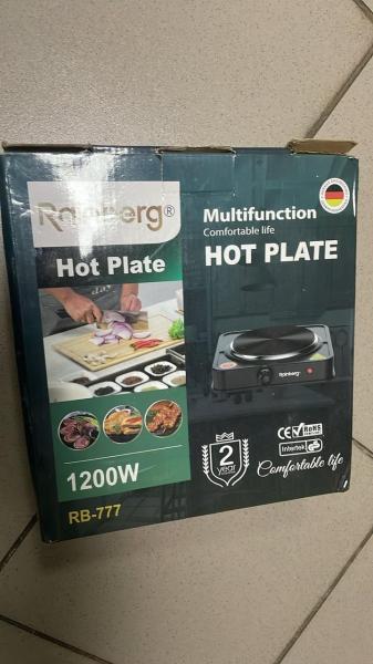Фото  УЦЕНКА! Плита электрическая Rainberg RB-777 настольная на 1 конфорку 1200W (Плохая упаковка 3312)