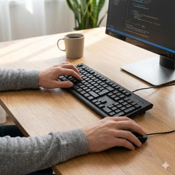 Фото  УЦЕНКА! Набор клавиатура + мышь проводные, USB подключение, офис/дом, черный цвет (Нет упаковки 3375)