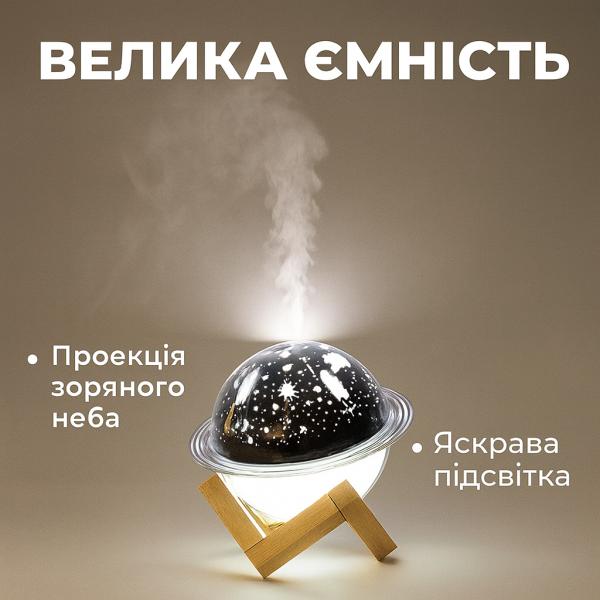 Фото  УЦЕНКА! Увлажнитель воздуха проектор Звездное небо/ сатурн / Настольный светильник ночник Проекционный (Плохая упаковка 3365)