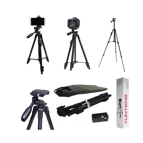 Фото  УЦЕНКА! Штатив трипод с пультом ДУ профессиональный для камеры и телефона YF-3388 (Нет упаковки 33663320)