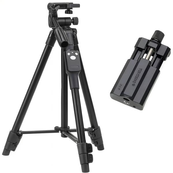 Фото  УЦЕНКА! Штатив трипод с пультом ДУ профессиональный для камеры и телефона YF-3388 (Нет упаковки 33663320)