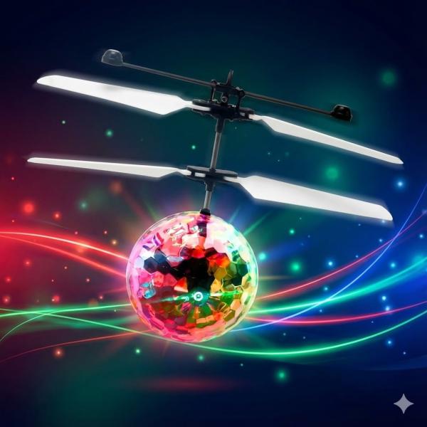 Фото  УЦЕНКА! Игрушка летающий шар LED Flying Ball JM888, аккумуляторный (Плохая упаковка 3373)