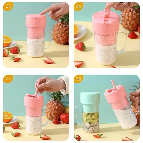 Фото  УЦЕНКА! Портативный блендер Соковыжималка для сока с трубочкой для смузи (Плохая упаковка 3378)