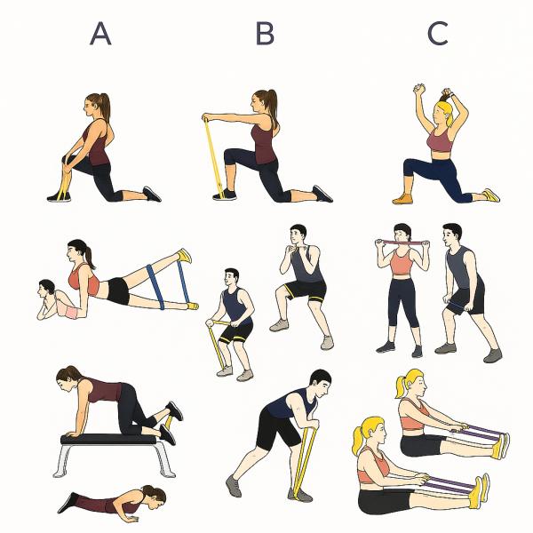 Фото  УЦЕНКА! Набор фитнес-резинок, петли, силовые упражнения и растяжка (Не полный комплект 3388)