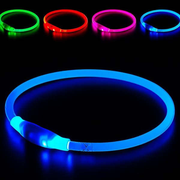 Фото  УЦЕНКА! Светодиодный влагостойкий ошейник для собак USB USB Размер S-35 cm M-50 cm L-70 cm (Нет упаковки 3389)