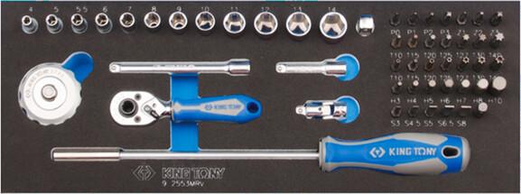 Набор головок KING TONY 1/4" 53 единицы, 6-ти гранные, 4-14 мм (2553MRV)
