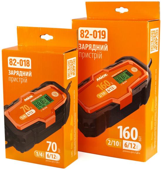 Зарядное устройство Miol, 6/12 В, 160 Вт (82-019)