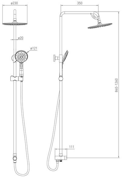 Душевая система VOLLE SISTEMA E 1580.091301 (83605)