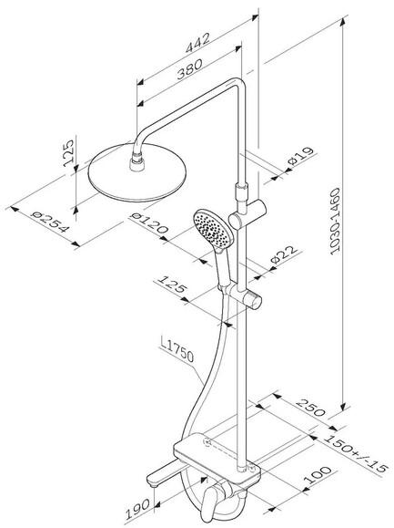 Душевая система AM.PM Like ShowerSpot (F0780700)