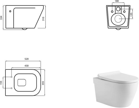 Унитаз подвесной безободочный DEVIT UP с крышкой soft-close (3020120)