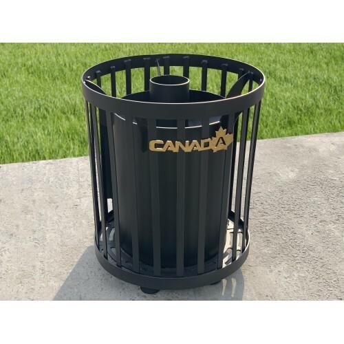 Печь для бани CANADA Бочка 15 м.куб. с выносом и стеклом 305х305 (PBS-CB15-30V)