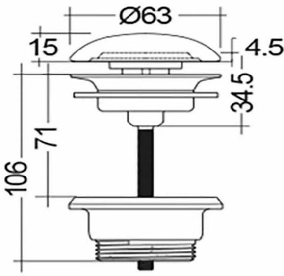 Донный клапан для раковины RAK Ceramics Feeling (DUO000504A)