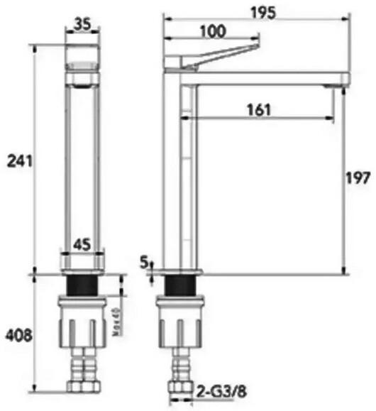 Смеситель для раковины Devit HB-GR5009BN
