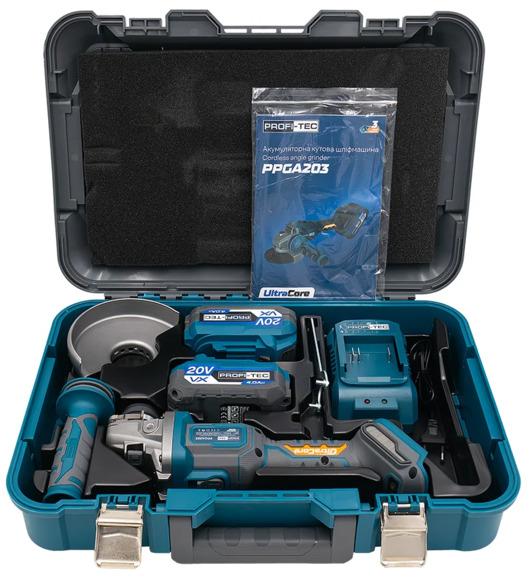Аккумуляторная угловая шлифмашина PROFI-TEC UltraCore PPGA203 (007640)