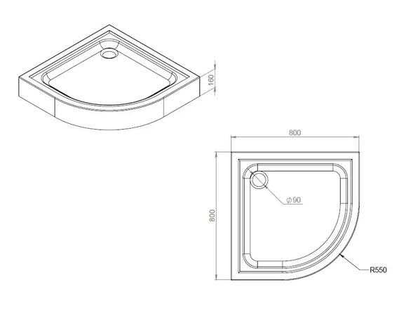 Поддон душевой AM.PM Gem 80х80 см (W90T-401-080W)