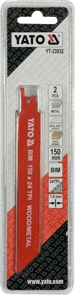Полотна по дереву и металлу би-металлические для сабельной пилы Yato 150х1 мм, 24 зубов (YT-33932)
