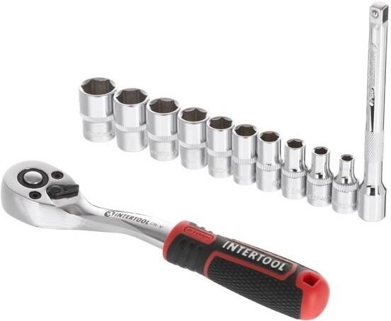 Набор головок Intertool STORM 1/4" 4х13 мм 12 ед. Cr-V (ET-8012)