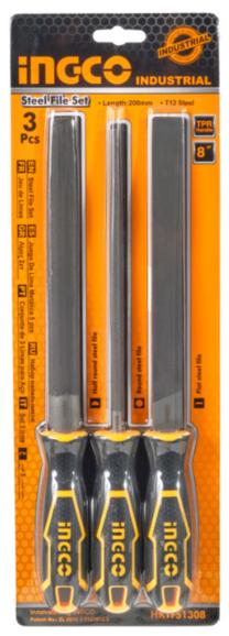 Набор напильников INGCO 200 мм 3 шт (HKTFS1308)