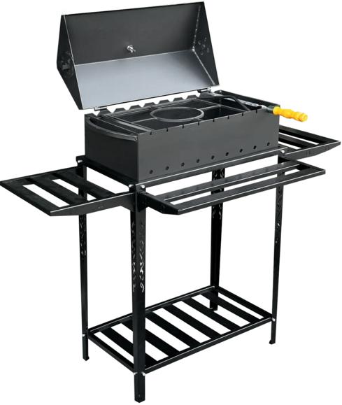 Мангал-барбекю с разборной дровницей Mzavod на 9 шампуров, 4 мм (МBD9-4R-T)