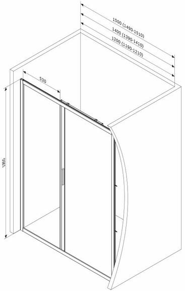 Душевая дверца AM.PM Gem 120х195 см (W90UG-120-1S-195MT)