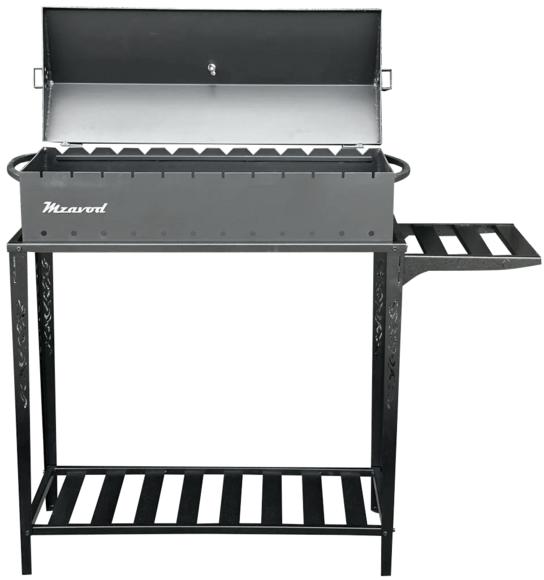 Мангал-барбекю с разборной дровницей Mzavod на 12 шампуров, 3 мм (МBD12-3R-T)