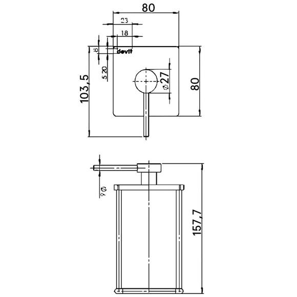 Дозатор для жидкого мыла Devit UP (черный) (7030120B)