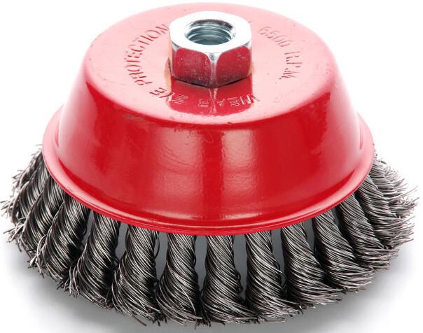 Щётка чаша стальные витки 125 мм (УШМ) APRO (830442)