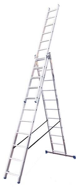 Алюминиевая трехсекционная лестница VIRASTAR TRIOMAX 3х11 ступеней (VTL311)