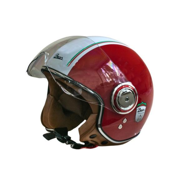 Мотошолом відкритий Beon B-110B Ferrari SHINY RED/WHITE (глянець червоний/білий), розмір XL