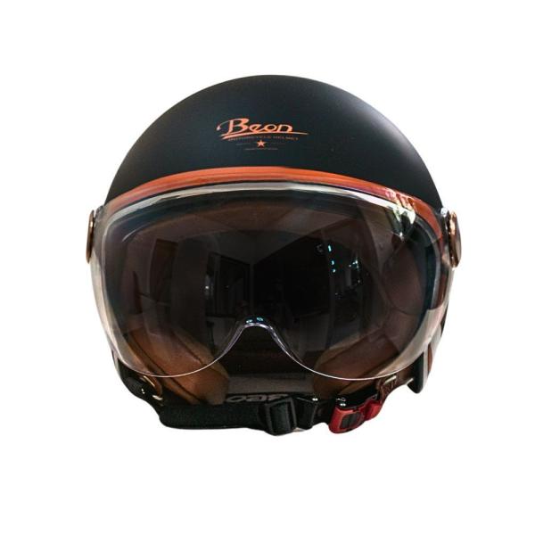 Мотошолом відкритий Beon B-120 31-kangaroo MATT BLACK/KANGAROO (матовий чорний/кенгуру), розмір L