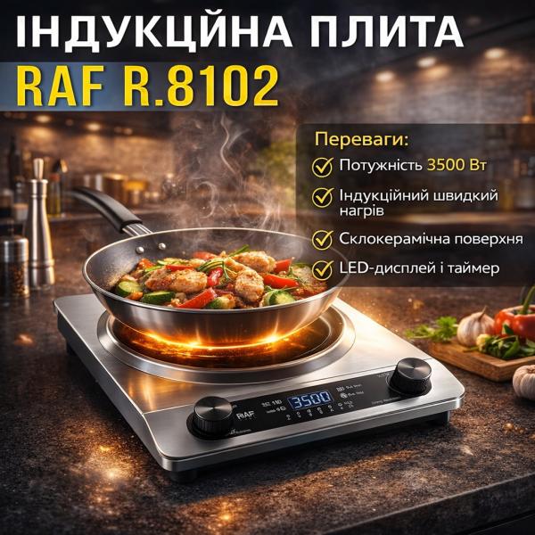 Фото Все для кухни Электрическая индукционная плита с LED-дисплеем и механическим управлением RAF R.8102 3500W