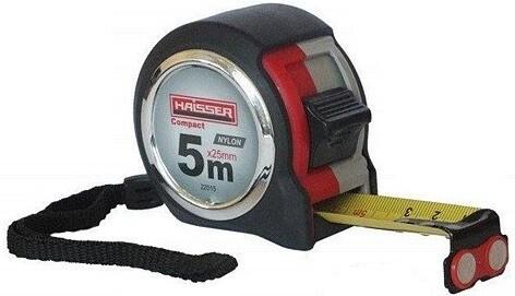 Рулетка Haisser нейлон прорезиненный корпус 2 стопа 5x25 мм (22015)
