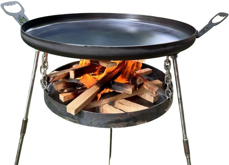 Комплект сковорода из диска Mzavod SDR-50P с подвесом для огня