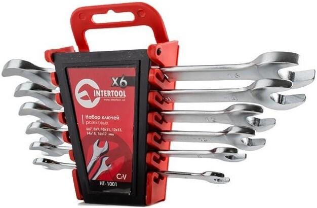 Набор рожковых ключей Intertool 6х17 мм, 6 шт CrV (HT-1001)