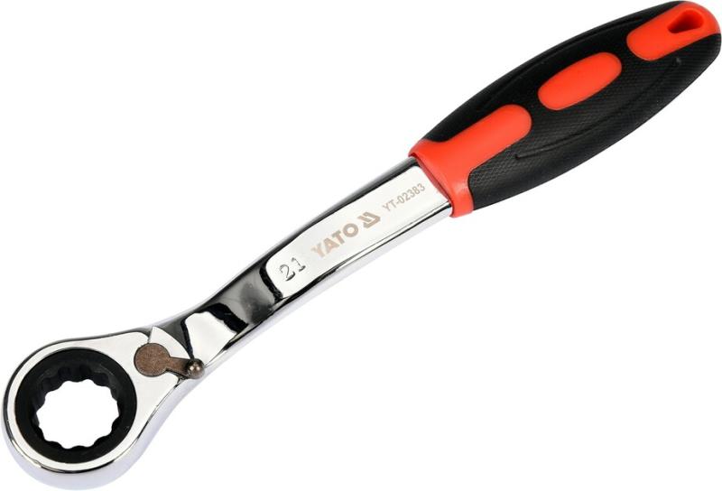 Ключ накидной с трещоткой Yato изогнутый 21мм (YT-02383)