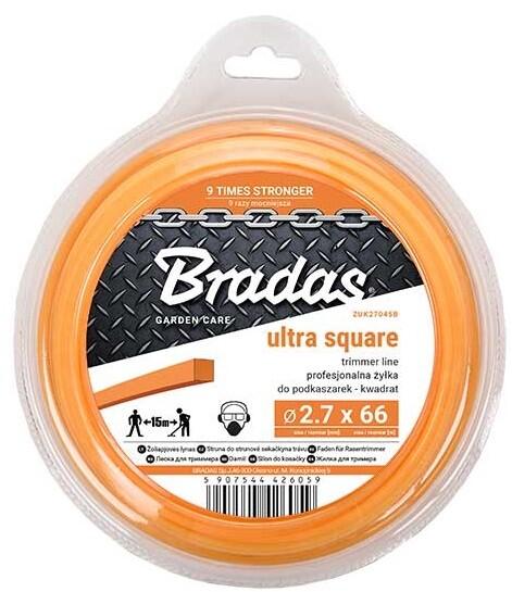 Леска для скашивания BRADAS ULTRA 2.7 x 66 м ZUK27045B квадрат