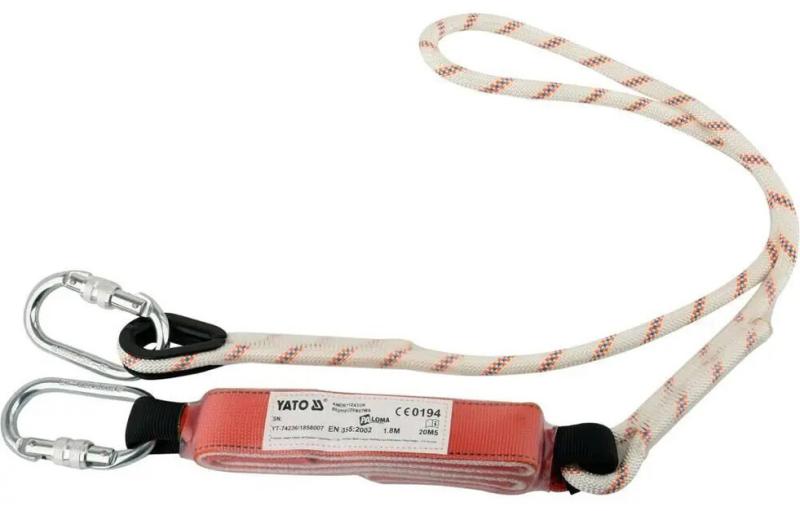 Веревка с амортизатором и двумя карабинами 1.8 м Yato (YT-74236)