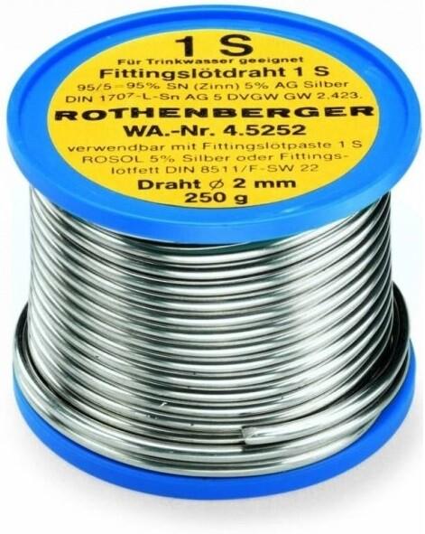 Припой Rothenberger для работы с фитингами 1S L-SN AG5, катушка 250 г (4_5252)