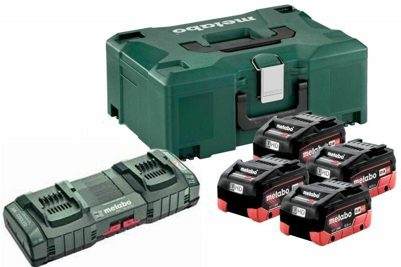 Базовый комплект Metabo LiHD 4x10.0 Ач + ASC 145 DUO + MetaBox (685143000)