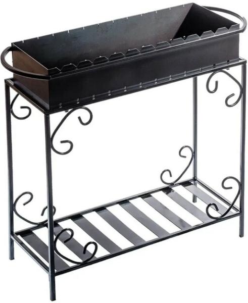 Мангал Mzavod с дровницей на 12 шампуров (M12-3D)