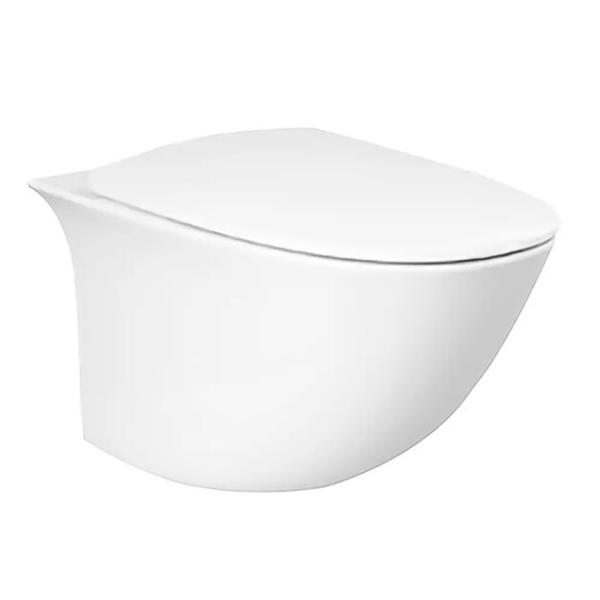 Унитаз подвесной RAK Ceramics Sensation безободковый с крышкой Soft Close (SENWC1446AWHA+SENSC3901WH)
