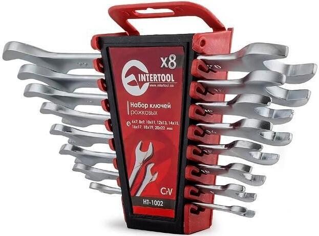 Набор рожковых ключей Intertool 6х22 мм, 8 шт CrV (HT-1002)