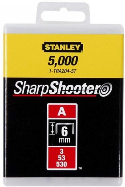 Скобы STANLEY, тип "А", 6 мм, 1000 шт (1-TRA204T)