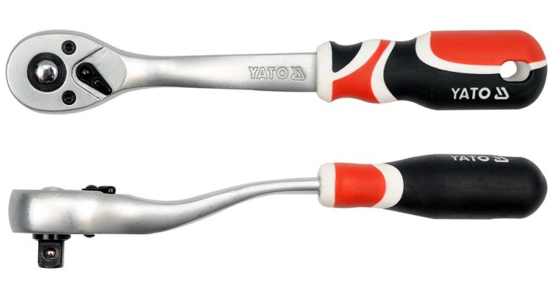 Трещотка Yato 3/8" 200 мм 72T изогнутая ручка (YT-0731)