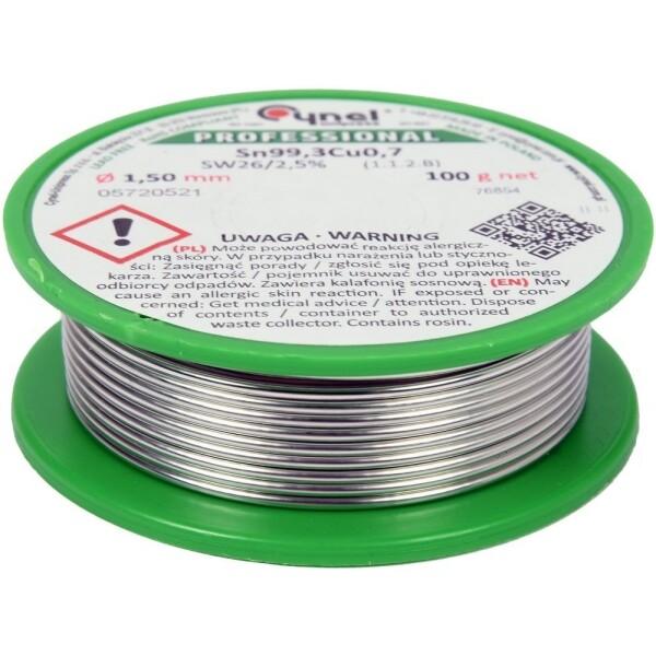 Припой без свинца VOREL "CYNEL" 1,5 мм 100 г" (76854)